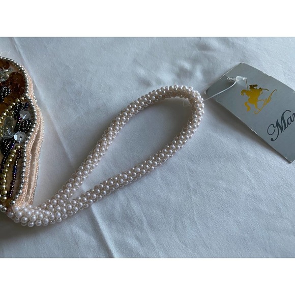 Evening Bag Beaded Leaf by Marco Wristlet GORGEOUS NEW - Picture 5 of 6